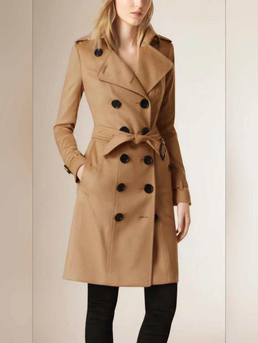 Burberry Prorsum Wool & Cashmere Double Breasted Trench Coat (USA 2/Camel/Tan) - Picture 1 of 13